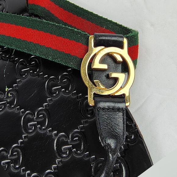 Gucci Interlocking GG Thong Sandal EU 38 Black Leather Flat Flip Flop Slide - Picture 6 of 15